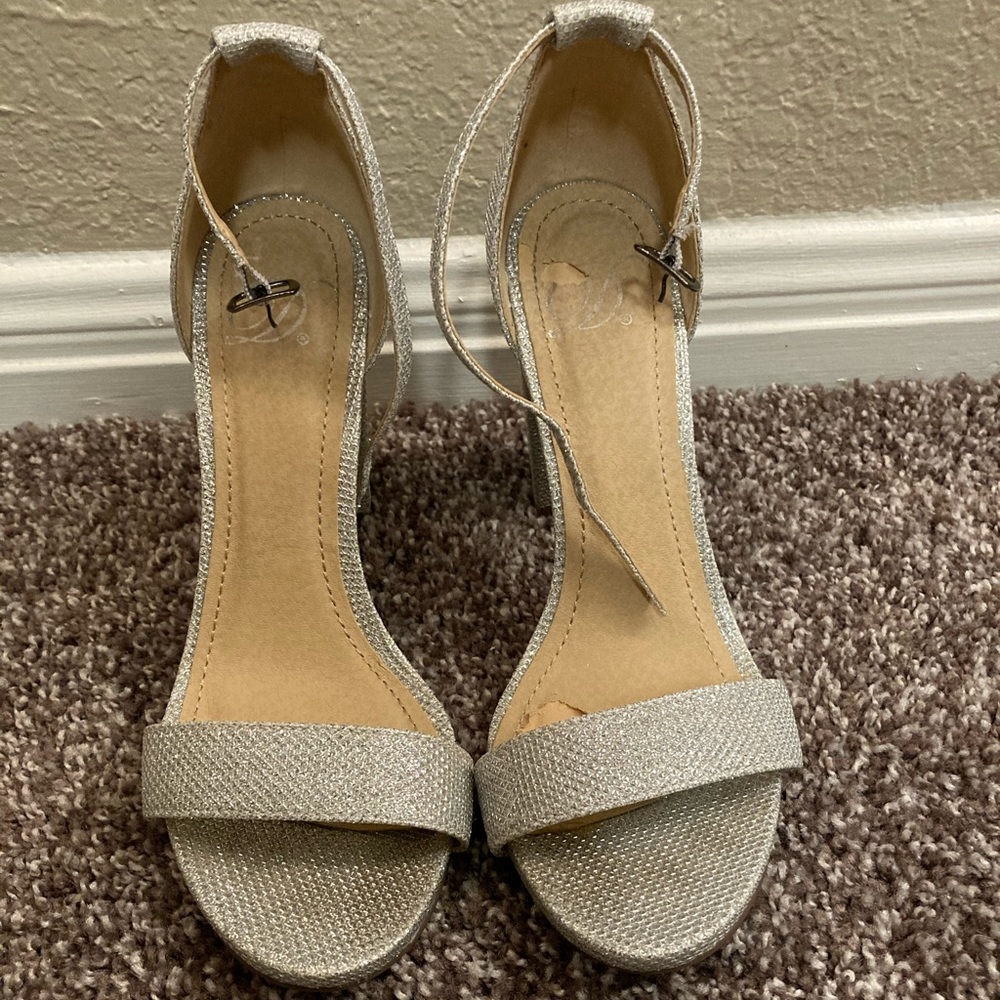 Silver Clunky Heels